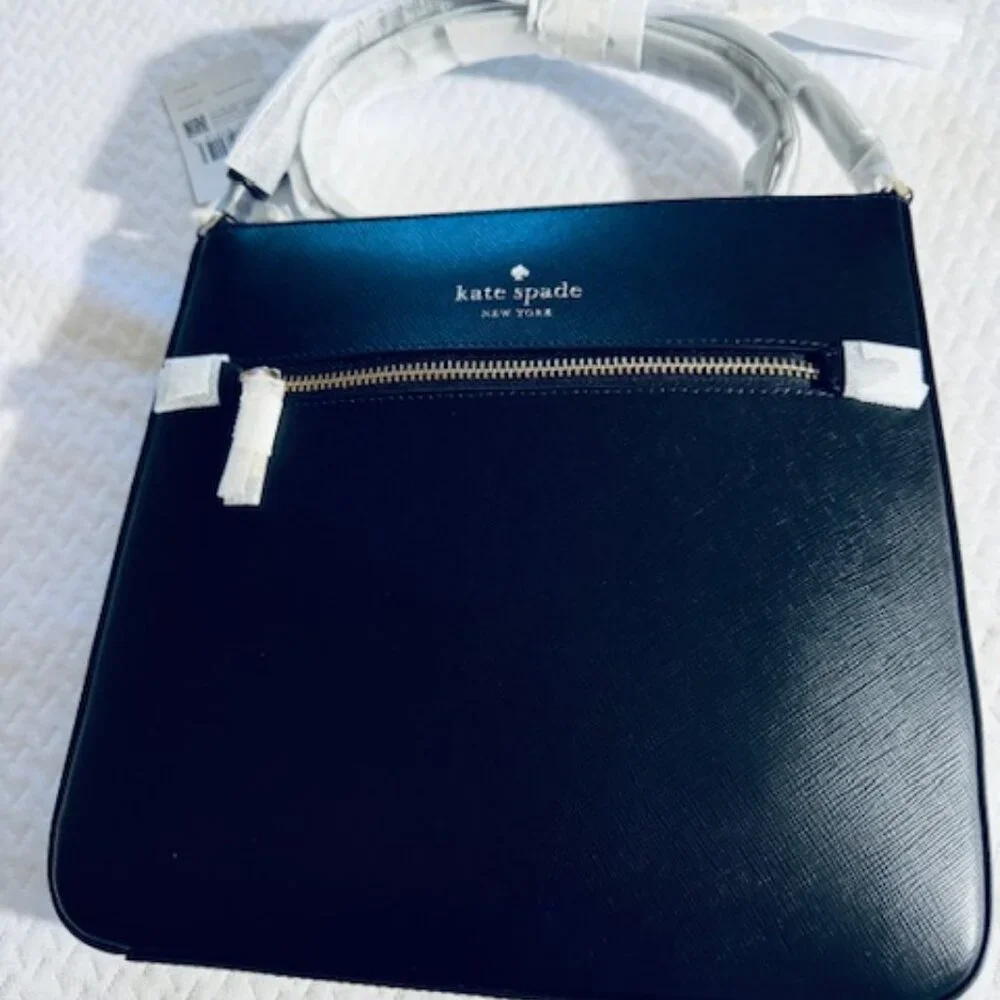 👜 Kate Spade Sadie Large Crossbody • Black Saffiano Leather • NWT • Classic! - Picture 1 of 9
